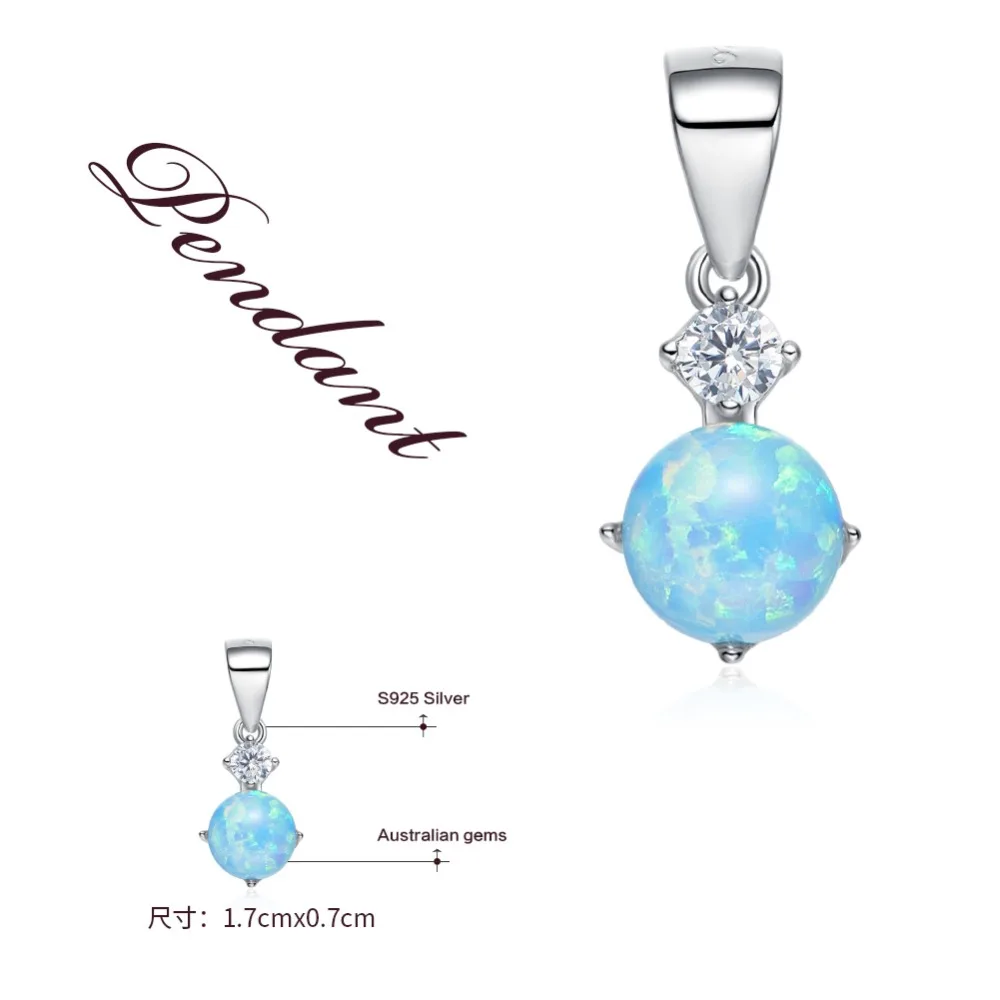 CDE серебро 925 ювелирные изделия опал ожерелье Parrure Bijoux Femme кулон для девушки милые