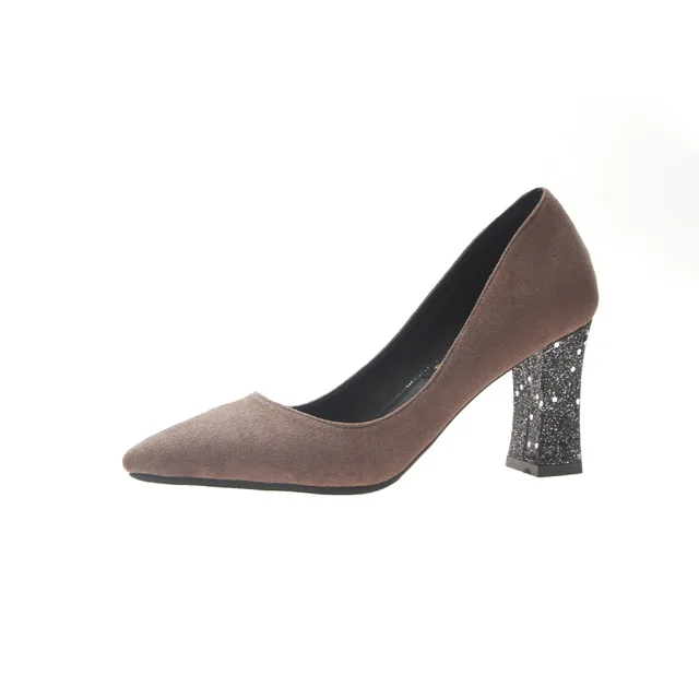 Женские туфли с острым носком повседневные офисные лодочки на каблуке 7 5 см A636