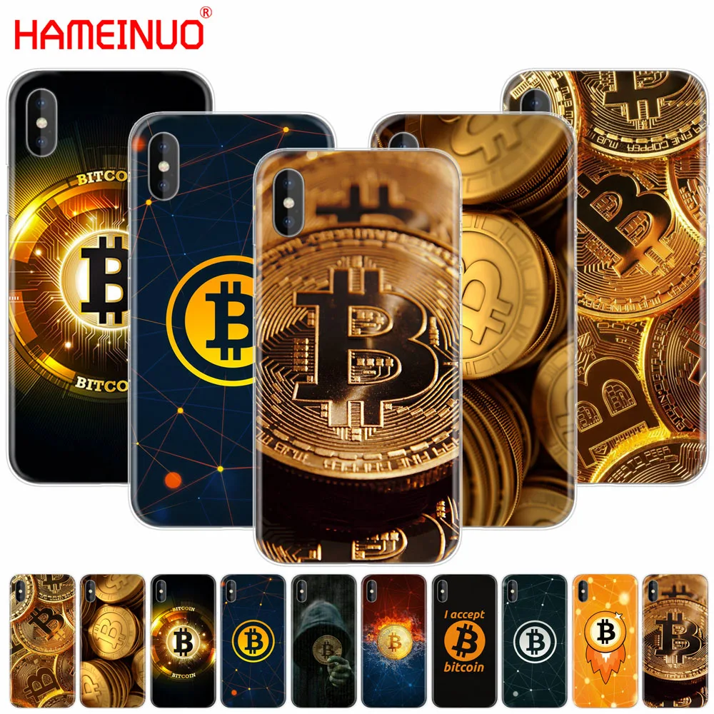Забавный чехол HAMEINUO для сотового телефона с монетами биткоина, чехол для iphone X, 8, 7, 6, 4, блестящий 5, блестящий 5c, 6s plus