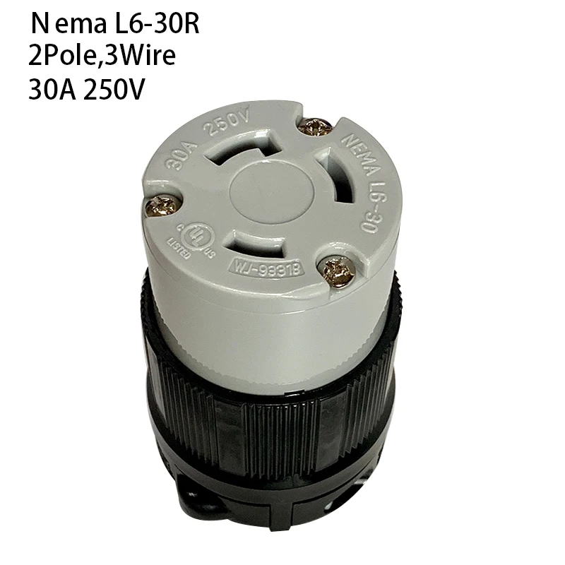 

US Nema L6-30R Anti-drop Industrial Female Groungding Locking Connector Socket 2 Pole 3 Wire Electrical Plug 30A 250V