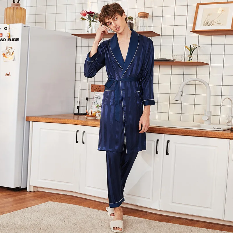 Новый мужской весенний халат Халат Yukata кимоно банное платье ночная рубашка