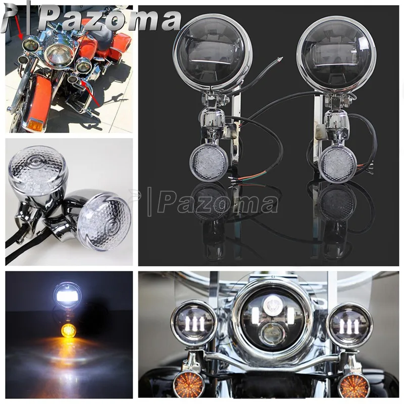 E4 Emark мотоциклетные пятно туман светильник сигнала поворота ы комплект для Harley Road