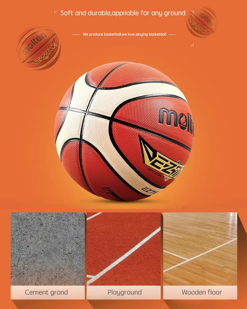 Баскетбольный Мяч Molten EZ7X/EZ6X/EZ5X, высокое качество, настоящий баскетбольный мяч из расплавленного полиуретана, Официальный Размер 7/размер 6/5