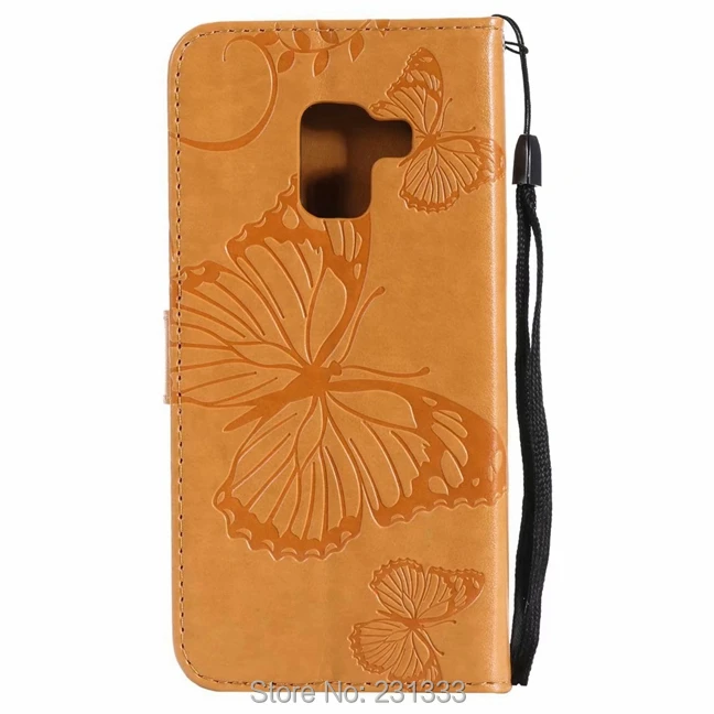 Кожаный чехол кошелек C ku с бабочкой для Samsung Galaxy J2 PRO 2018 A510 A310 J710 J510 J310 подставкой и