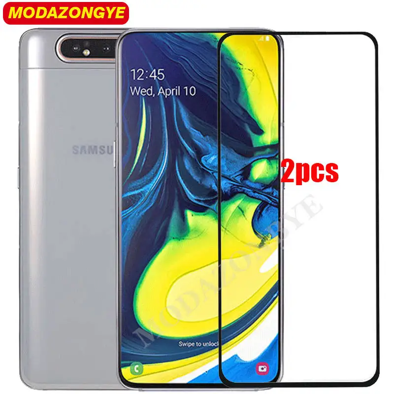 2 шт. закаленное Стекло для samsung Galaxy A80 Экран протектор для samsung A80 80 A805F A805 SM-A805F Стекло плёнка полностью покрывающая