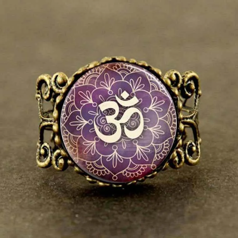 Украшения для йоги в стиле стимпанк фиолетовый цветок лотоса символ ом буддизм