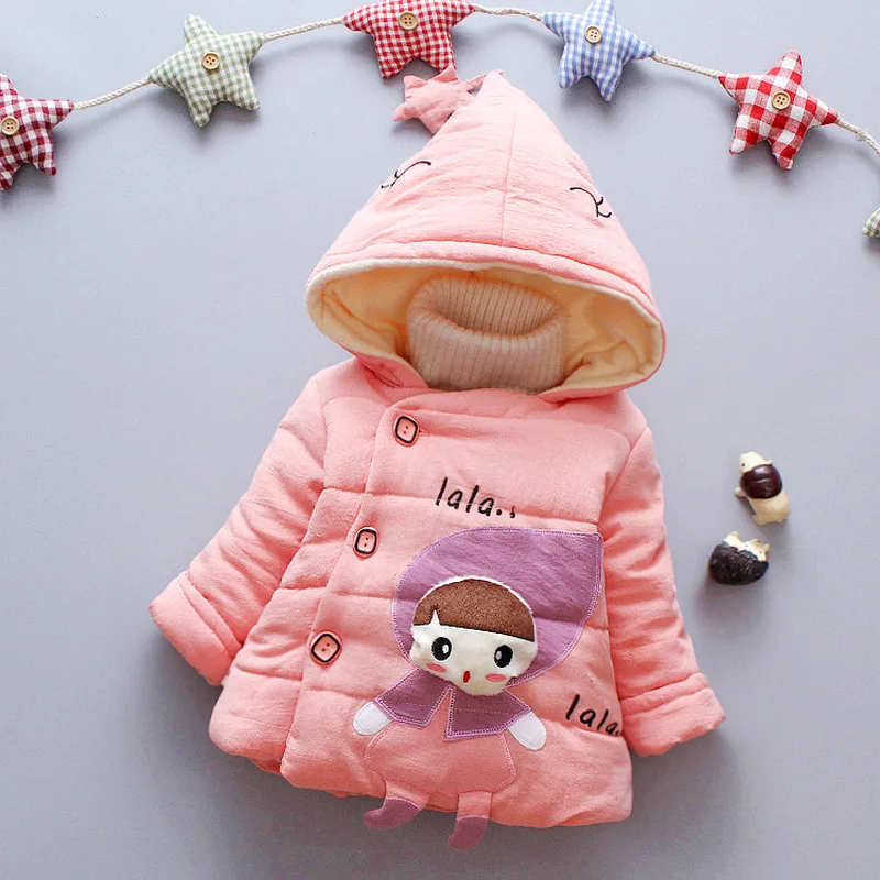 

Girls Winter Coats Full Sleeve Coat Outerwear Thick Girl Clothing Baby Girl Cartoon Warm Jacket Hoodies Outerwear 0-3 year wear