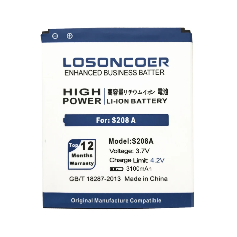 LOSONCOER хорошее качество брендовая батарея 100% новая 3100mAh для Cubot S208 A / S208A батарея|s208a