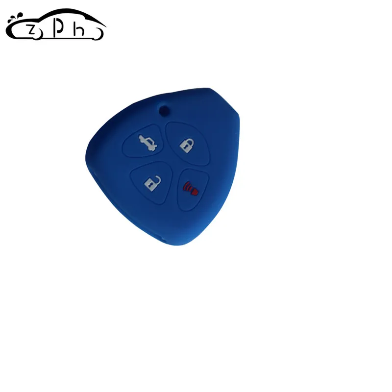 Silicone Car Key Cover Fob Shell Case 4 Button for TOYOTA Corolla Hilux Vitz Rav4 Aqua Camry Highlander Land Cruiser Pardo Prius
