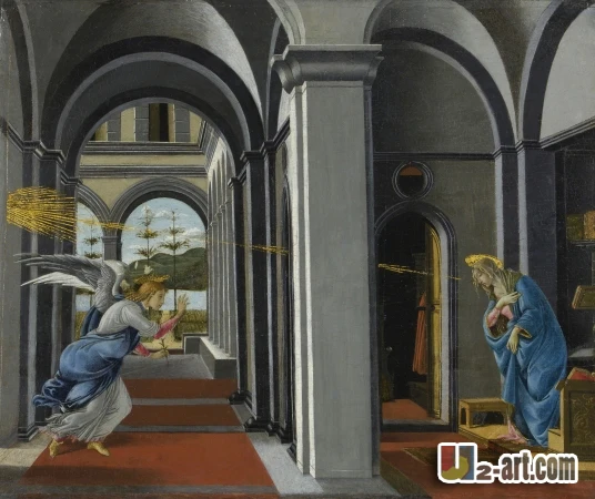 Картина на холсте (Annunciation Botticelli Glasgow Botticelli) оптовая продажа художественная