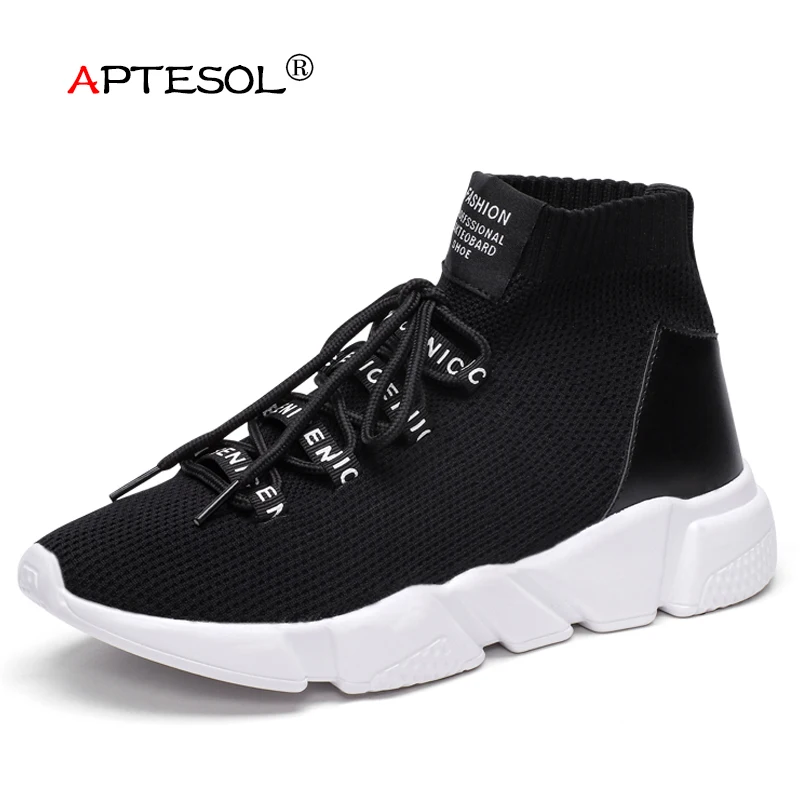 APTESOL Adult Medium Cut Casual Shoes Unisex Fashion Lace-Up Lightweight Flats Non-Slip Breathable Mesh Sneakers for Lovers | Обувь