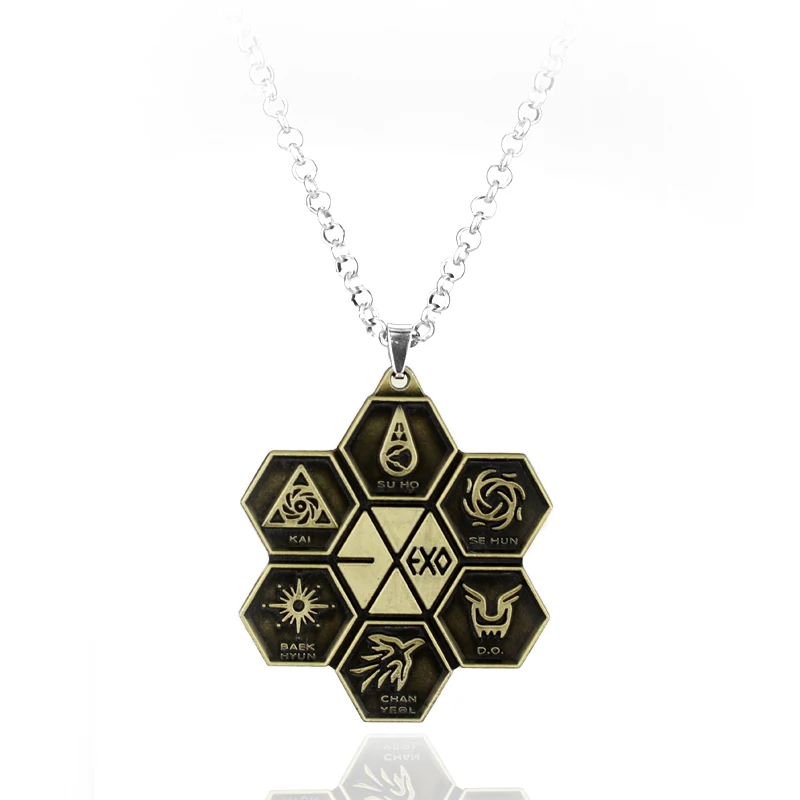 Солнечные корейские звезды модные кулоны EXO веер ожерелье для мальчиков и