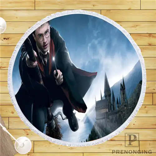 На заказ DIY из микрофибры по индивидуальному заказу ткань harry_potter(1) Круглый пляжный коврик полотенце напечатано по требованию 150 см#19-01-28-4-142 - Цвет: Round beach blanket