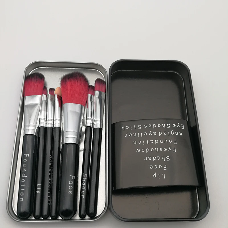 Новинка 7 шт/металлическая коробка румяна Высококачественная Кисть для макияжа