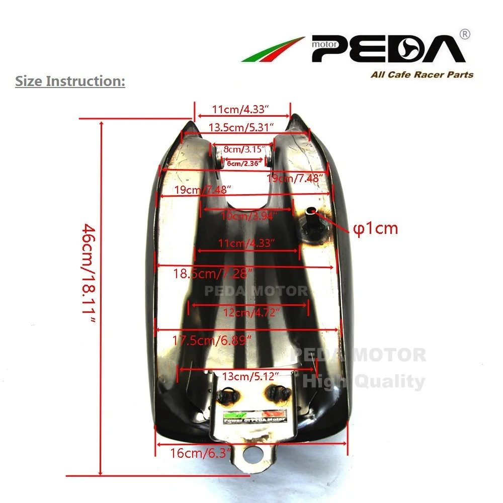 2FD PEDA мотоцикл Кафе Racer бак Винтаж 8л 2,1 галлон топливный газовый бак 2,1 галл. Ретро Бензобак для HONDA JH70 CG для YAMAHA