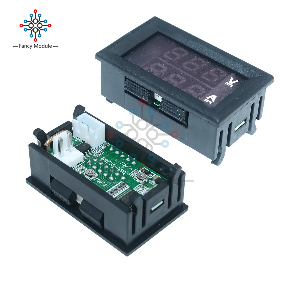 Diymore 0,5" светодиодный цифровой дисплей постоянного тока 4-30 в 10 А измеритель напряжения тока тестер с синим и красным/красным светодиодный цифровой амперметр вольтметр