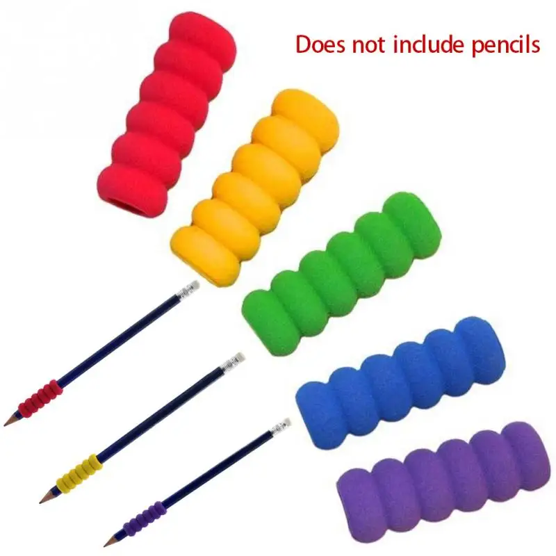 10 pcs Ridged Protection Cap Pen Pencil Hand Soft Foam Calligraphy Childrens School Stationery |