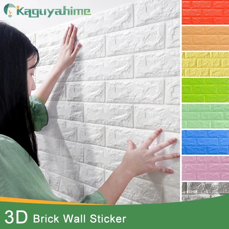 Kaguyahime 3D обои кирпич DIY Водонепроницаемый самоклеящаяся плитка обои для детской комнаты гостиной 3D стикер на стену кирпич