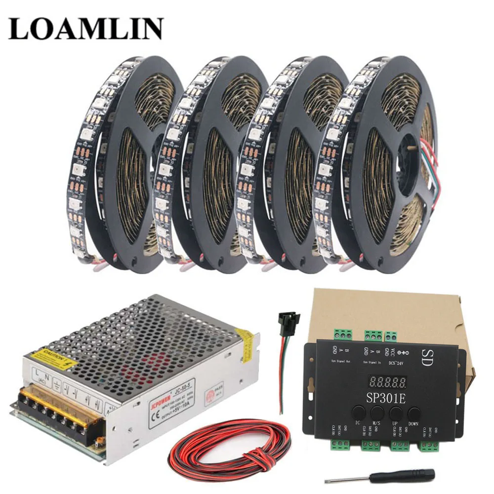 WS2812B WS2812 RGB светодиодный ленточный светильник + SP301E Syn сигнал программируемый