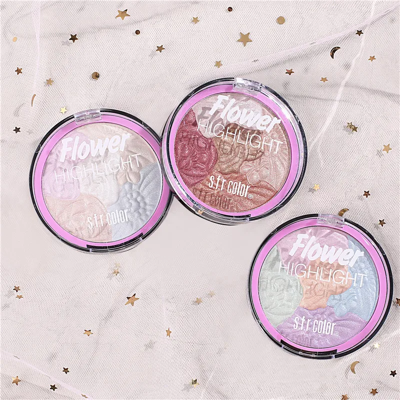 5 цветов Хайлайтер для лица пудра палитра макияж легко носить осветляет сияющее