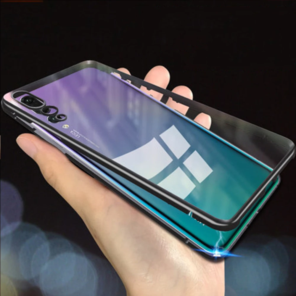 Magnetic Adsorption Phone Cover For Huawei Mate 10 20 P30 P20 Lite Pro Honor 8X Nova 3 3i P Smart Glass Metal Cases | Мобильные