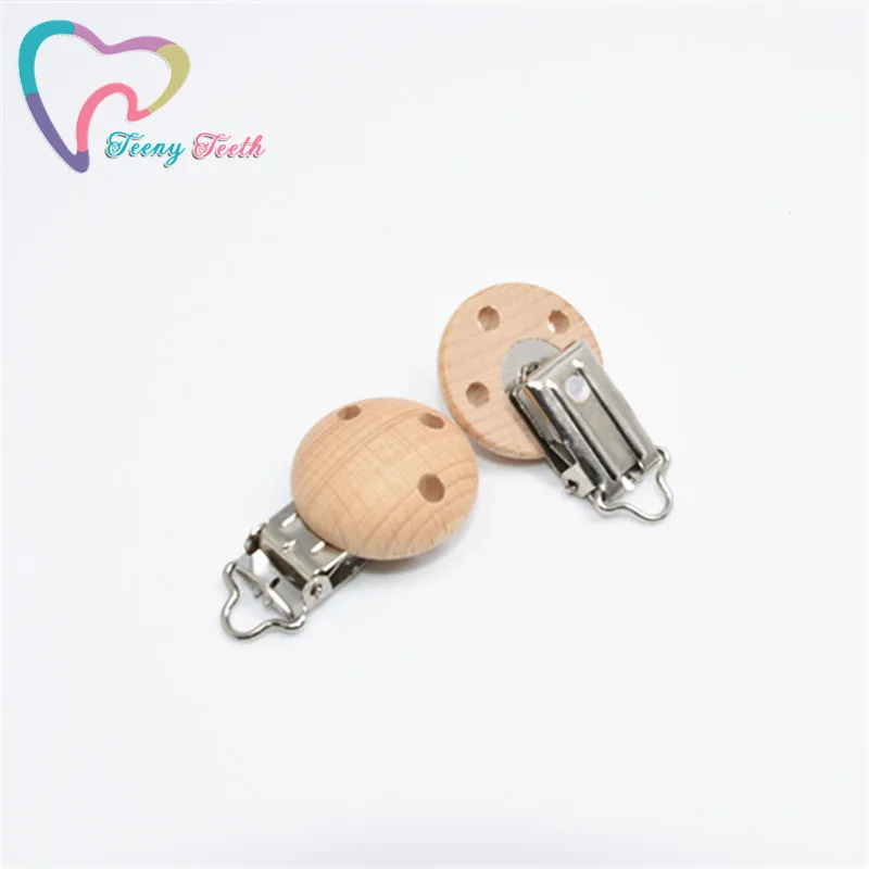 5 шт. бук деревянный успокаивающий зажим с 3 отверстиями силиконовый бисер