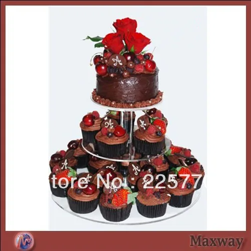 

Clear Simple 3 Tiers Acrylic Cupcake Stand Wedding Decoration