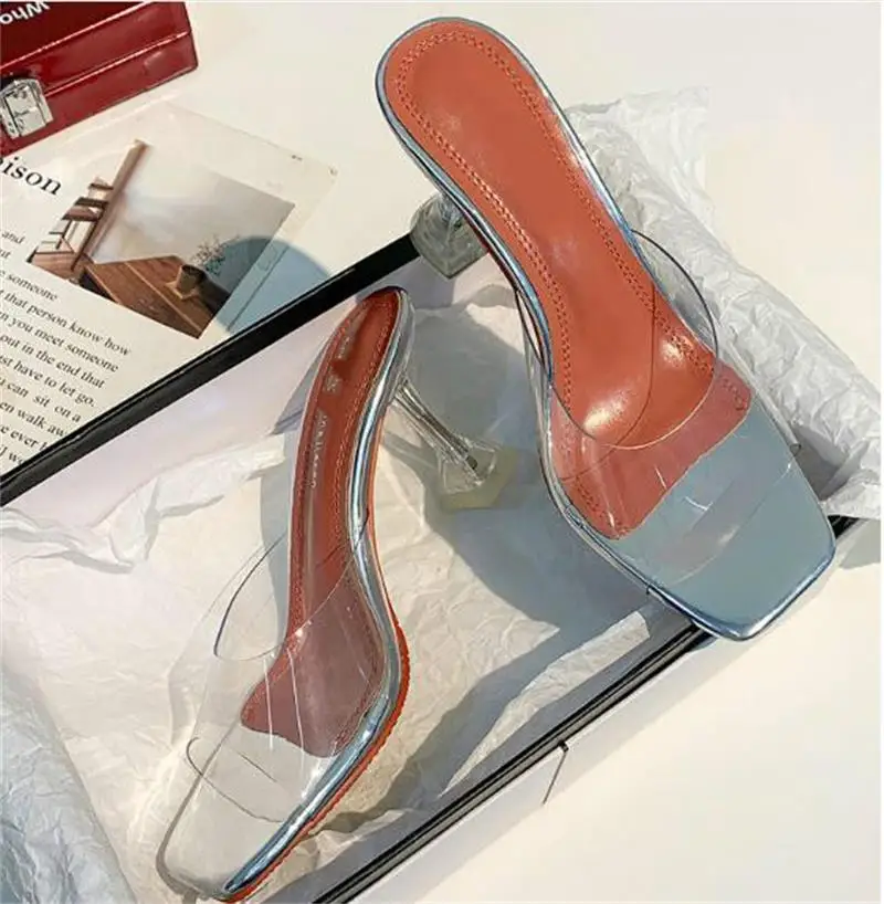 Новое поступление Прозрачные сандалии из ПВХ с открытым носком Пикантная