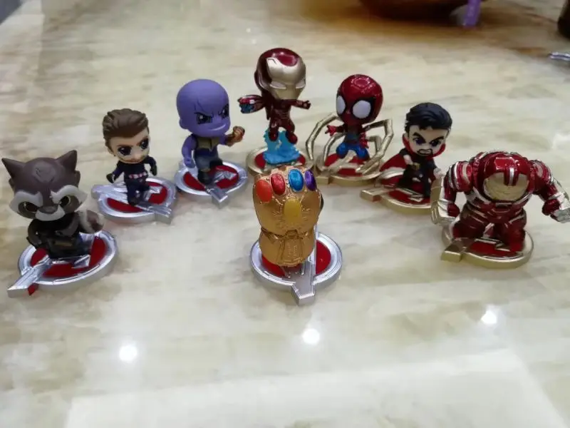 8 шт./компл. Marvel Мстители Бесконечность война Милый Железный Паук халкбастер