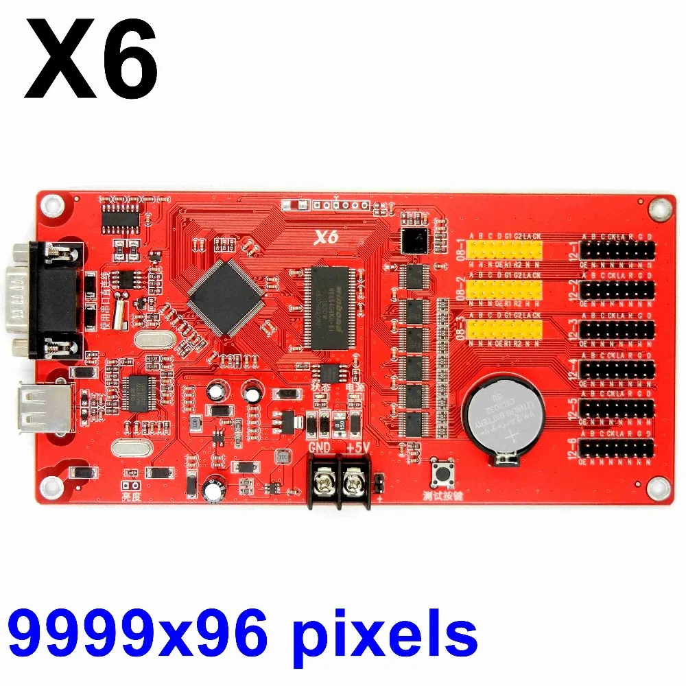 Kaler X6 USB светодиодный Управление карты 9999x96 пикселей бесконечное Ширина