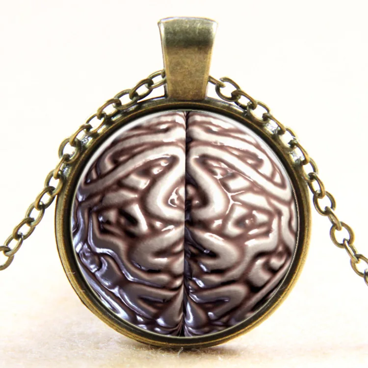 Новинка 2017 модная бронзовая подвеска ожерелье из iZombie Brain PSI символ психология