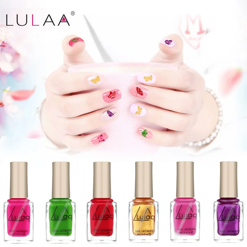 6 мл lulaa Профессиональный Nail штамповка принт польский сладкий Цвет Лаки для