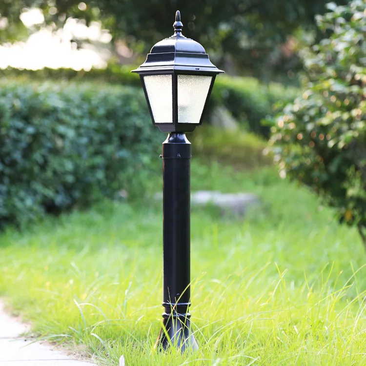 Retro Black/Bronze110V/220V Outdoor Lighting Led Lawn Waterproof Garden Landscape Lighting Tall-column Landscape Lamps Fixtures