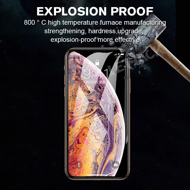 Защитное стекло закаленное 11D для IPhone X XS XR 6 6s 7 8 Plus MAX|Защитные стёкла и плёнки