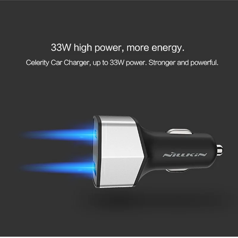 Nillkin Quick Charge 3,0 Автомобиля Зарядное устройство с двумя портами usb type-c для Apple iPhone 7 PLUS Xiaomi Huawei Meizu samsung Galaxy S8 плюс A3 A5 A7