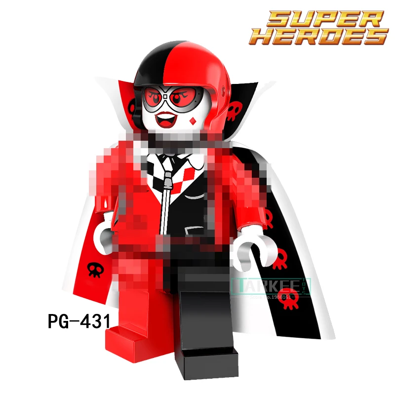 PG431 одной продажи красные черные Харли Квинн Супер Герои Building Block Белый Доктор