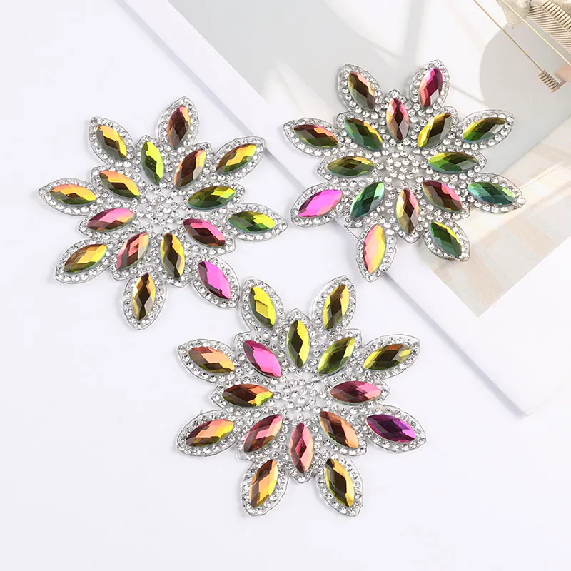 1 шт./лот нашивки с хрустальными цветами аппликация стразы горячей фиксации для