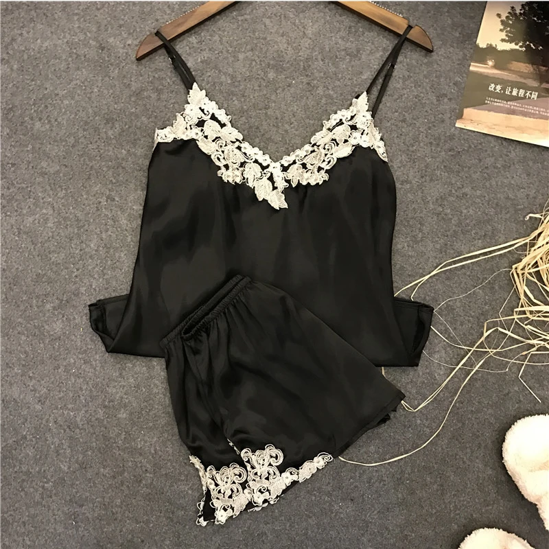 SILKBEUTY пижамы сексуальные шелковые женские пижамные комплекты без рукавов Топ на
