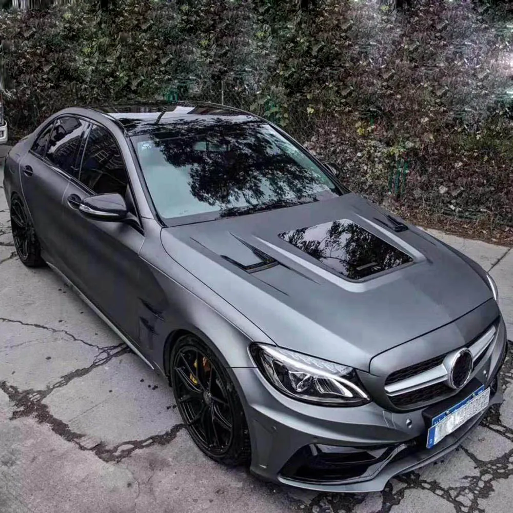 Для C43 AMG углеродного волокна передний капот двигателя накладка на для Mercedes Benz C