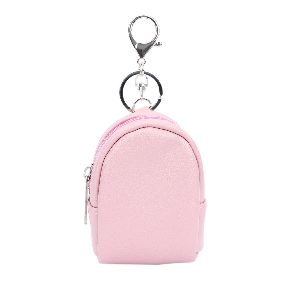 pink Для женщин обувь для девочек мини PU Рюкзак монет сумка кошелек ручная Сумочка ключи чехол мини держатель карты Организатор с брелоком - Цвет: pink