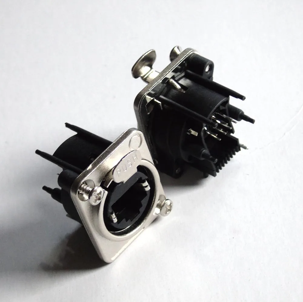 10 шт./лот NE8FDV EtherCon вертикальный PCB RJ45 Шасси Панель Крепление Jack. Форма D|shape| |