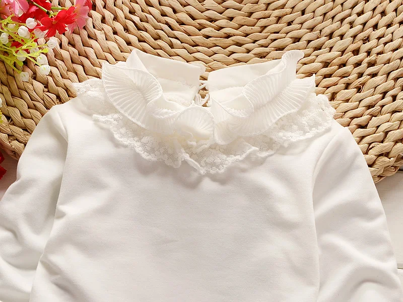 Новое милое платье для маленьких девочек хлопковые топы с бантом и воротником +