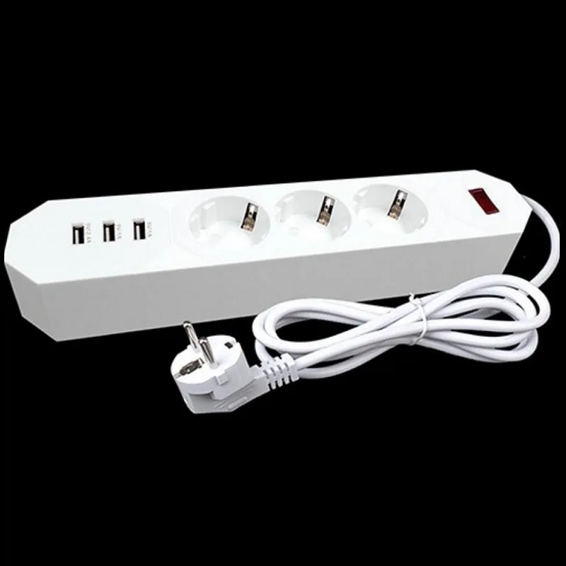 Умная удлинительная розетка 3USB для зарядки 3 AC EU UK внешний разветвитель розетки 1 8