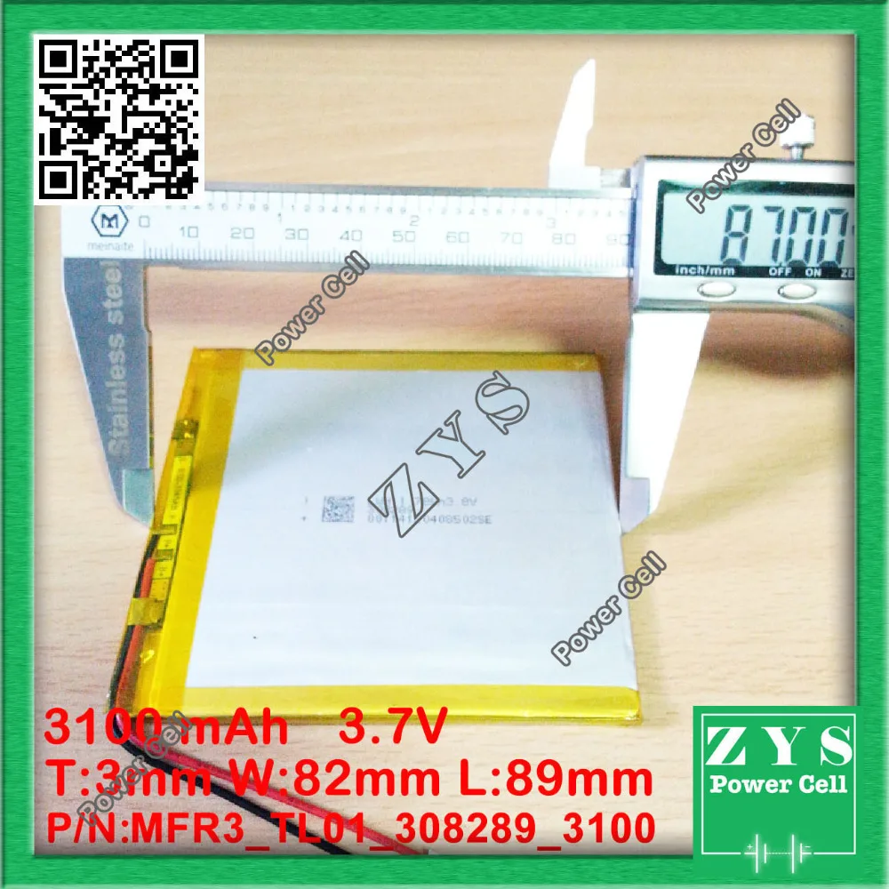 

Безопасная упаковка (уровень 4) 3,8 V,3100mAH,[308289] PLIB; Полимерная литий-ионная батарея/литий-ионная батарея для планшетного ПК, внешнего аккумулят...