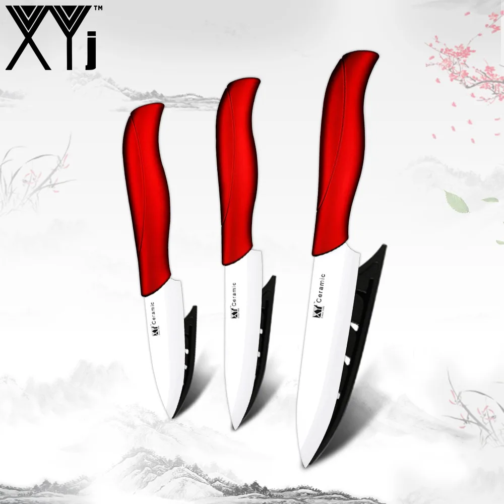 Red H White Blade XYj керамический нож " 4" " дюймов Кухонные аксессуары набор ножей ABS+ TPR ручка набор керамических ножей циркониевое острое лезвие - Цвет: Red H White Blade