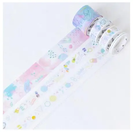 07 4 шт./упак. красочные лесной звезда цветы основные декоративная лента Washi DIY Скрапбукинг малярный скотч Школа канцелярских товаров - Цвет: 07