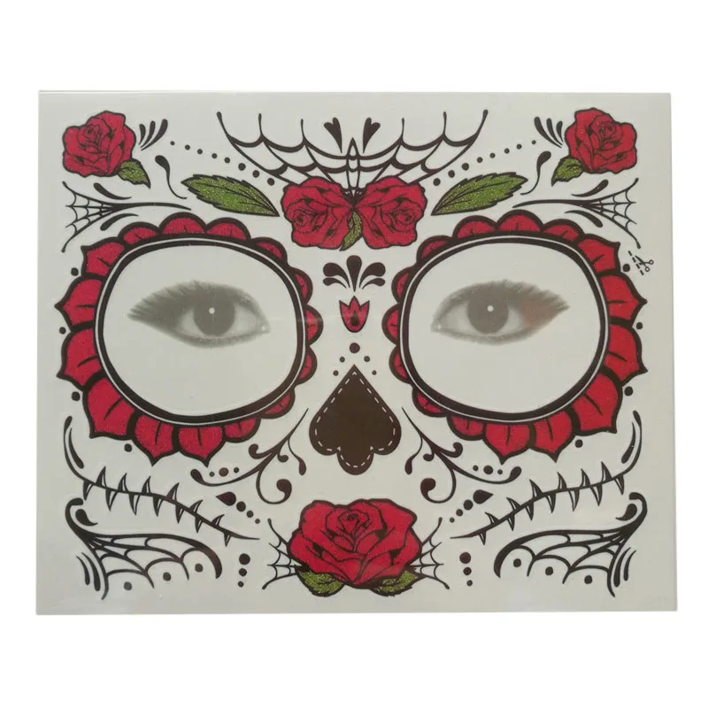 Водостойкая маска с изображением Дня мертвых черепов временная татуировка для