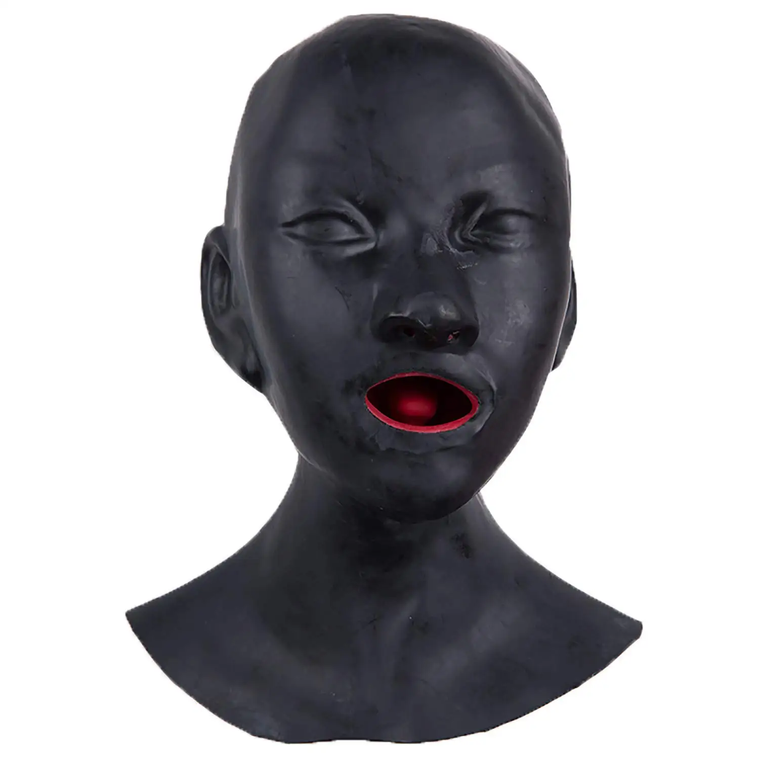 Natural Latex Head Mask Hood - Cosplay Headgear Full Face Nose Holes Breathable Unisex Halloween Masquerade | Красота и здоровье