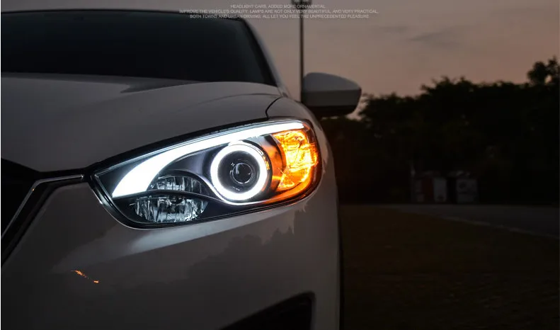 Автомобильный Стайлинг корпус передней фары для Mazda CX-5 фары, светодиодные фары DRL Объектив Двойной Луч би-ксеноновая разрядная лампа высокой интенсивности для автомобиля аксессуары