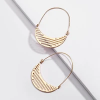 zwpon charm alloy crescent moon shape hollow drop earrings for women geometric oval statement earrings for woman